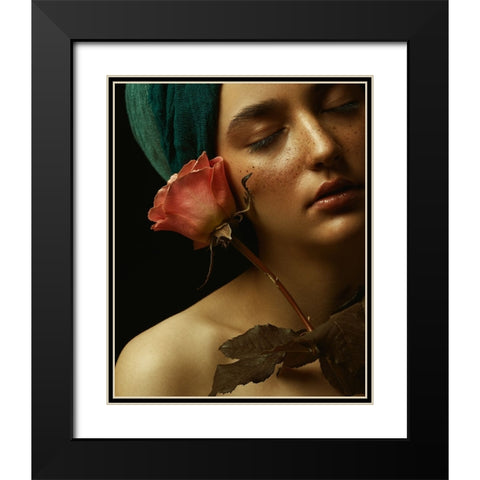 Aram Black Modern Wood Framed Art Print with Double Matting by Sahebi, Ali