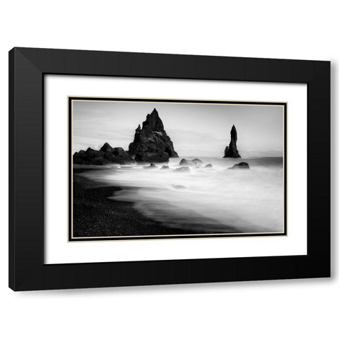 Black Sand Black Modern Wood Framed Art Print with Double Matting by Jikharev, Alexander