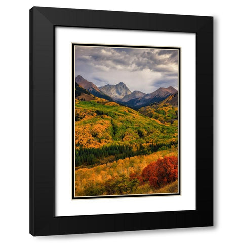 Capitol Peak Black Modern Wood Framed Art Print with Double Matting by Zheng, Michael