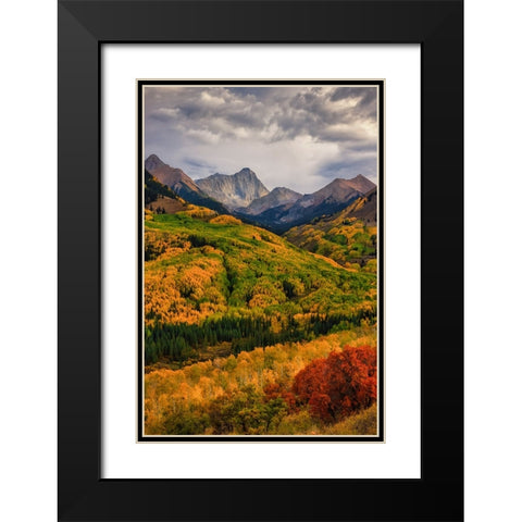Capitol Peak Black Modern Wood Framed Art Print with Double Matting by Zheng, Michael