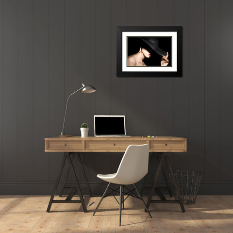 Shadow Black Modern Wood Framed Art Print with Double Matting by Washimi, Masatoshi