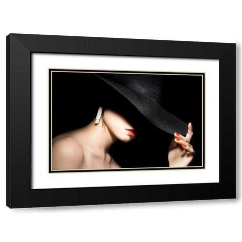Shadow Black Modern Wood Framed Art Print with Double Matting by Washimi, Masatoshi
