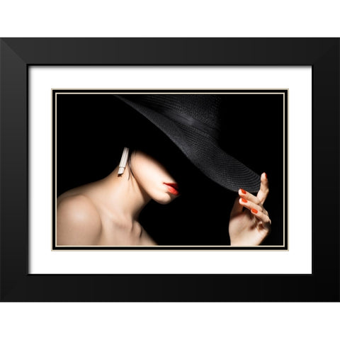 Shadow Black Modern Wood Framed Art Print with Double Matting by Washimi, Masatoshi