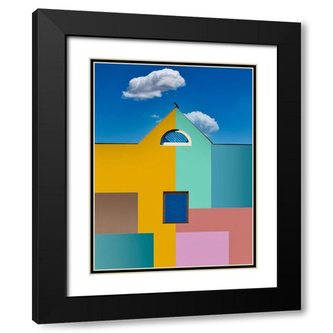 The Raven Black Modern Wood Framed Art Print with Double Matting by Orbach, Arnon