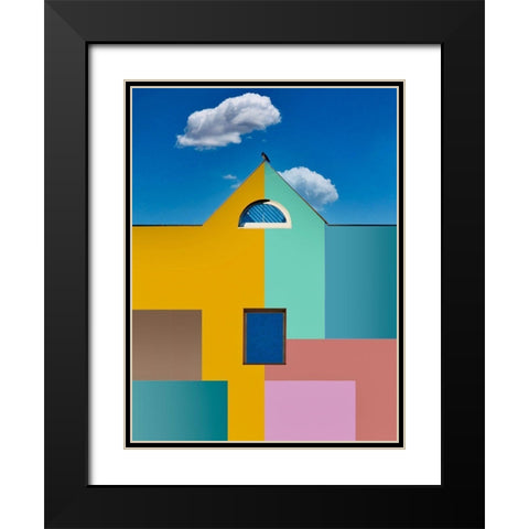 The Raven Black Modern Wood Framed Art Print with Double Matting by Orbach, Arnon