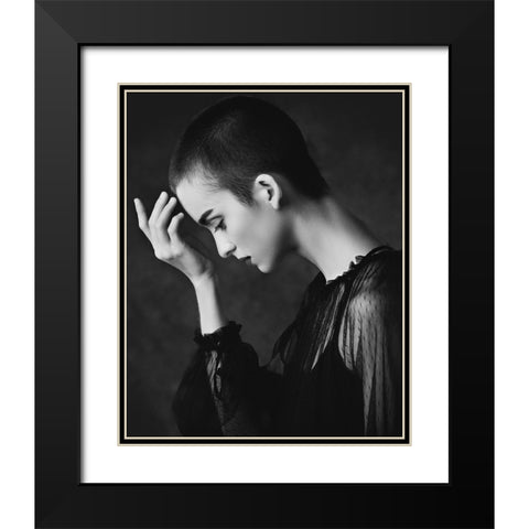 Le Penseur Black Modern Wood Framed Art Print with Double Matting by Diaz, Anderson