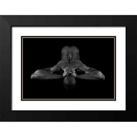 K.E. Iv Black Modern Wood Framed Art Print with Double Matting by Huber, Markus