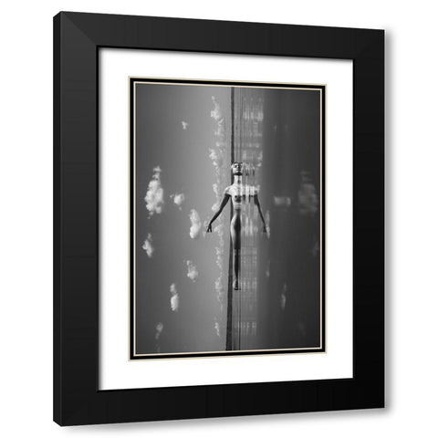 Through Clouds And Space Black Modern Wood Framed Art Print with Double Matting by Faletkin, Mikhail