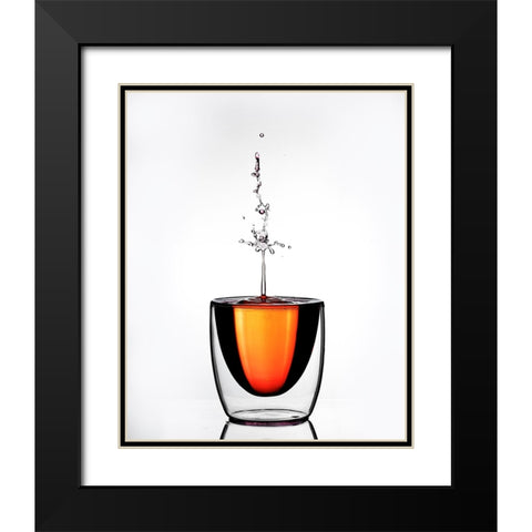 Waterdrop Black Modern Wood Framed Art Print with Double Matting by Herliyanto, Gatot