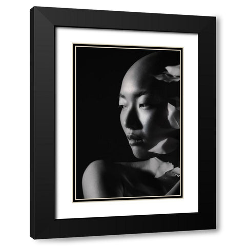 Sensuality Black Modern Wood Framed Art Print with Double Matting by Levy, Sharon