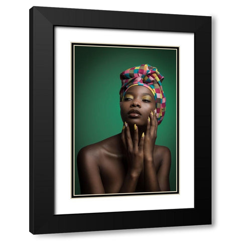 Alicia Black Modern Wood Framed Art Print with Double Matting by Kurz, Christian