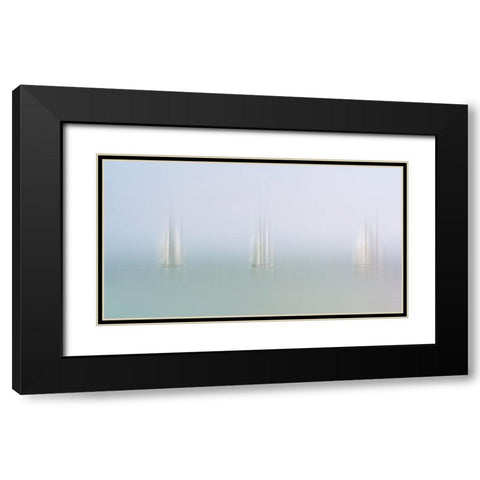 Serenity Black Modern Wood Framed Art Print with Double Matting by van Son, Greetje