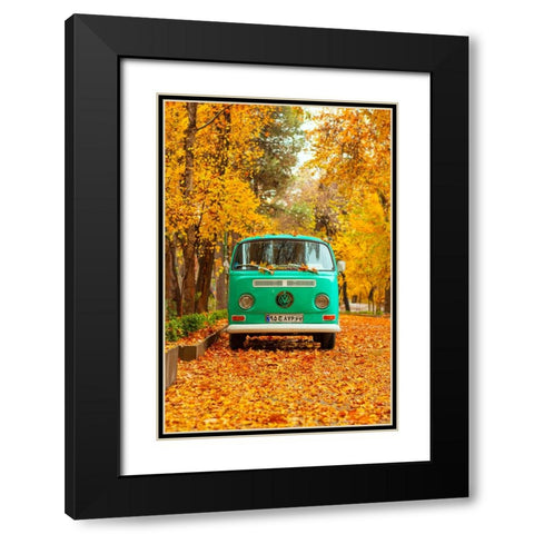 Silent Autumn Black Modern Wood Framed Art Print with Double Matting by keivan.khatami