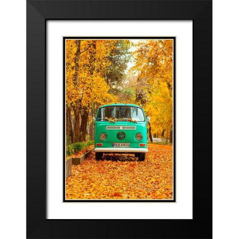 Silent Autumn Black Modern Wood Framed Art Print with Double Matting by keivan.khatami