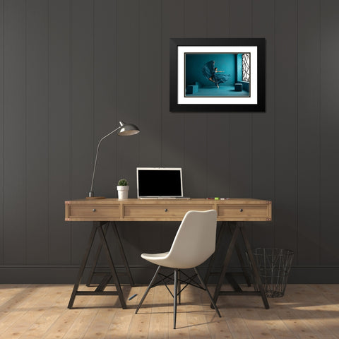 Ballerina Black Modern Wood Framed Art Print with Double Matting by Suhardjo, Lisdiyanto