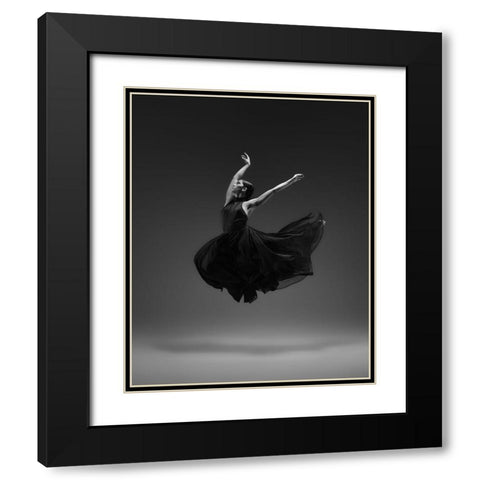 Flying Black Modern Wood Framed Art Print with Double Matting by Li, Rob
