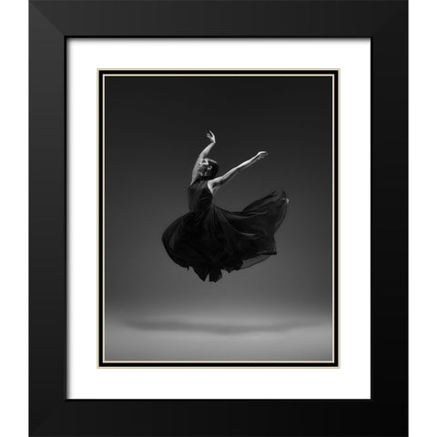 Flying Black Modern Wood Framed Art Print with Double Matting by Li, Rob