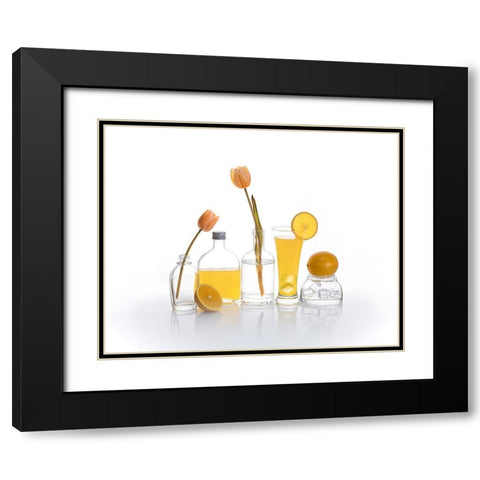 Orange Juice Black Modern Wood Framed Art Print with Double Matting by GaoSL