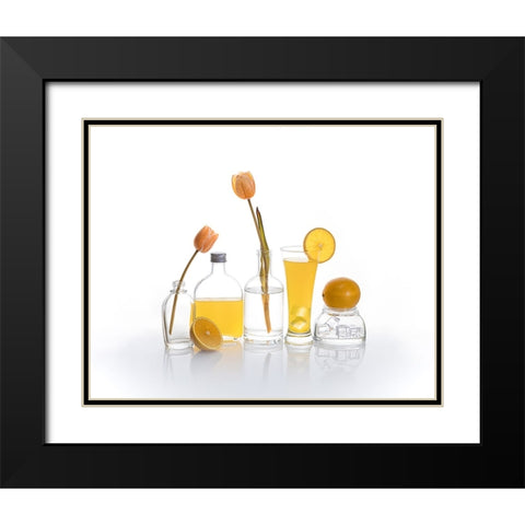 Orange Juice Black Modern Wood Framed Art Print with Double Matting by GaoSL
