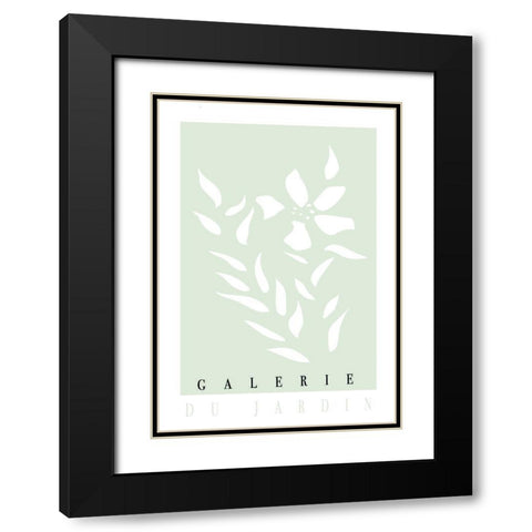 Leaves Black Modern Wood Framed Art Print with Double Matting by 1x Studio II