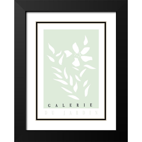 Leaves Black Modern Wood Framed Art Print with Double Matting by 1x Studio II