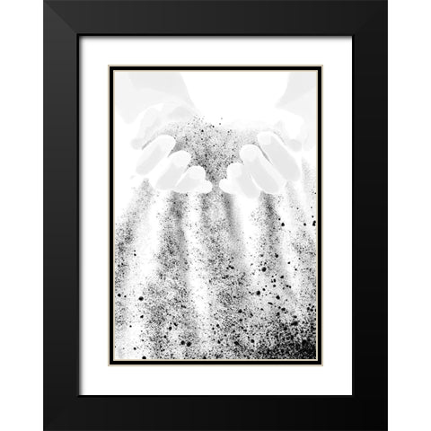 Hands Sand Black Modern Wood Framed Art Print with Double Matting by 1x Studio II