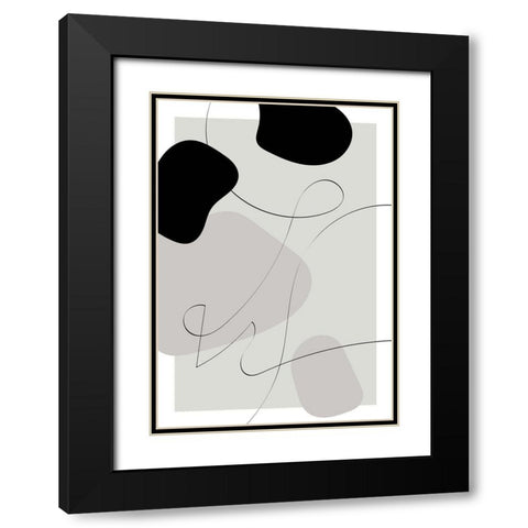 Shapes Autograph Black Modern Wood Framed Art Print with Double Matting by 1x Studio II