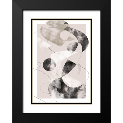 Shapes Shatters Black Modern Wood Framed Art Print with Double Matting by 1x Studio II