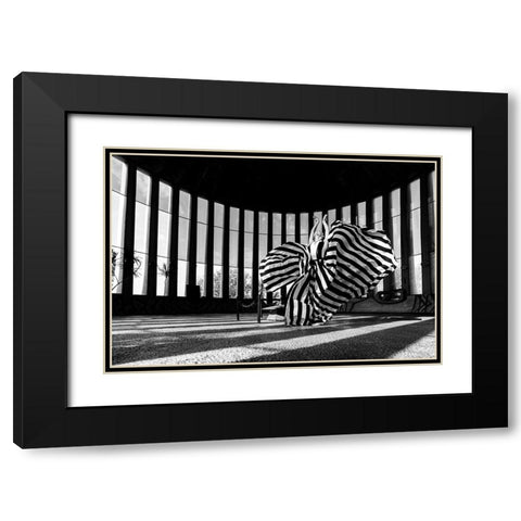 Untitled Black Modern Wood Framed Art Print with Double Matting by Lev Ari, Shay