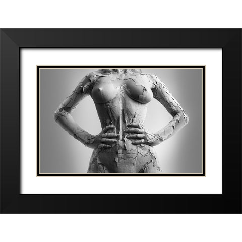 Cocoon Black Modern Wood Framed Art Print with Double Matting by Borovskikh, Denis