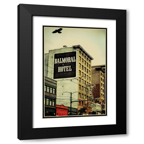 Balmoral Hotel Black Modern Wood Framed Art Print with Double Matting by Lops, Diego