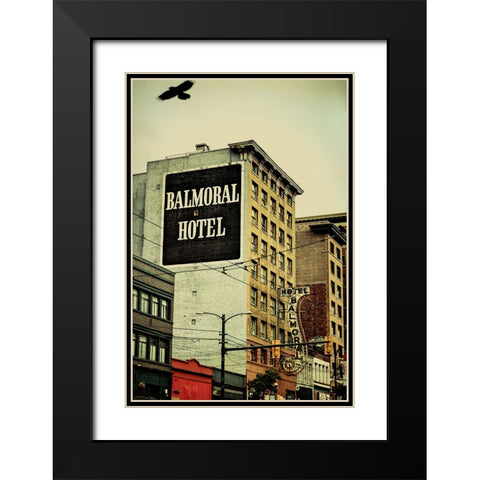 Balmoral Hotel Black Modern Wood Framed Art Print with Double Matting by Lops, Diego