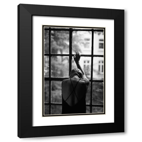 Kyra at the window Black Modern Wood Framed Art Print with Double Matting by Korbanek, Olaf