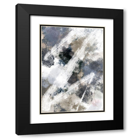 Zig Zag Black Modern Wood Framed Art Print with Double Matting by 1x Studio II