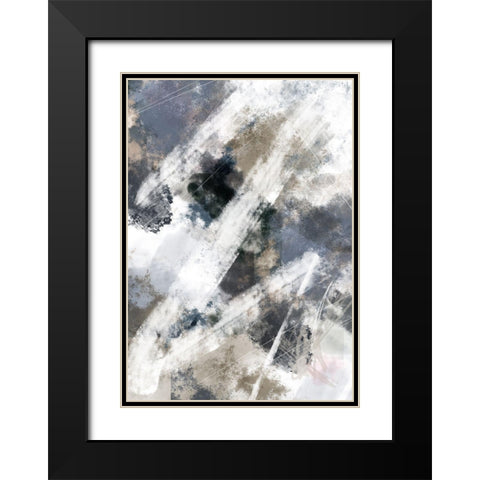 Zig Zag Black Modern Wood Framed Art Print with Double Matting by 1x Studio II