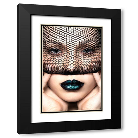 Liana portrait Black Modern Wood Framed Art Print with Double Matting by Ventura, Andrea