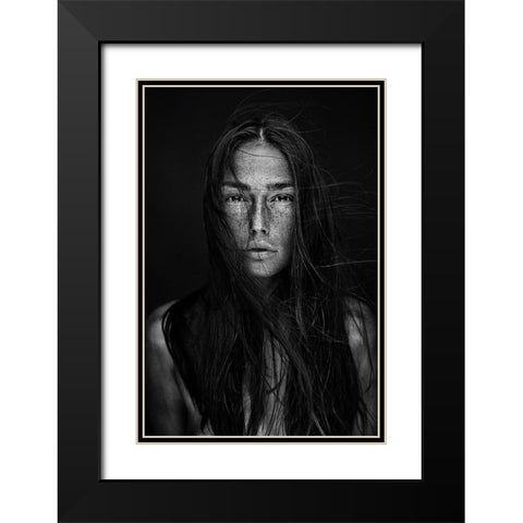 Freckles beauty Black Modern Wood Framed Art Print with Double Matting by Krystynek Mqep, Martin