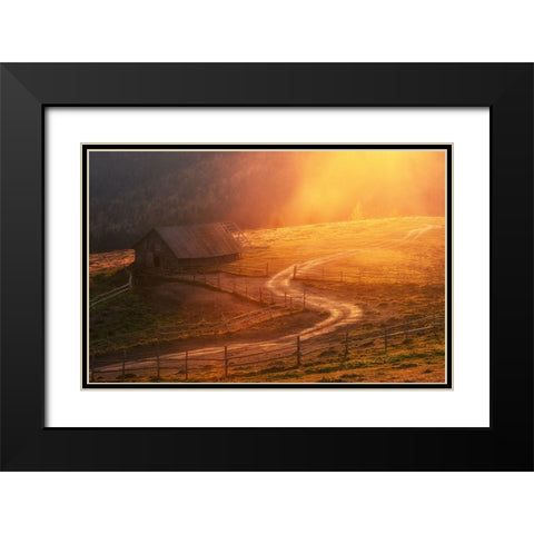 House of the Rising Sun Black Modern Wood Framed Art Print with Double Matting by Rosenfeld, Haim