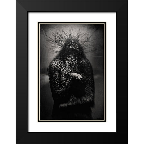 Untitled Black Modern Wood Framed Art Print with Double Matting by Bousca, Bogdan