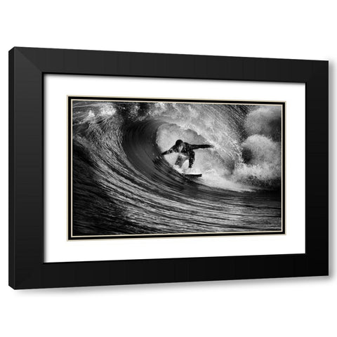 Pure Adrenaline Black Modern Wood Framed Art Print with Double Matting by Moretti, Claudio