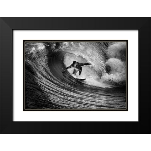 Pure Adrenaline Black Modern Wood Framed Art Print with Double Matting by Moretti, Claudio