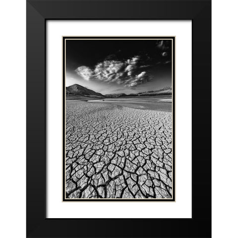 Rosamarina lake Black Modern Wood Framed Art Print with Double Matting by Terravecchia, Rino