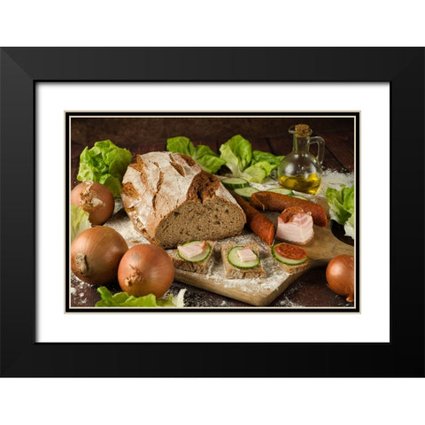 Breakfast Black Modern Wood Framed Art Print with Double Matting by Nick, Noa