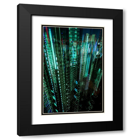 tokyo layers Black Modern Wood Framed Art Print with Double Matting by Makoto, Sasaki