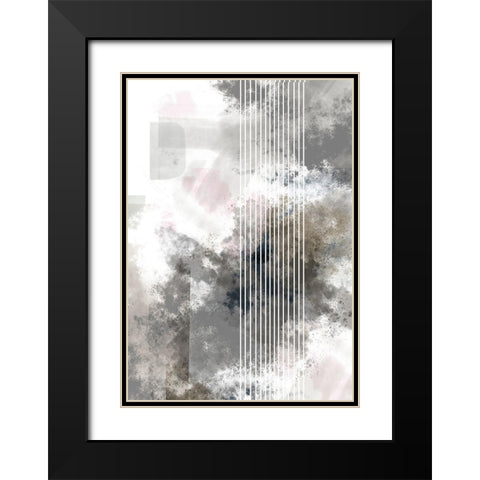 Stripes 02 Black Modern Wood Framed Art Print with Double Matting by 1x Studio II