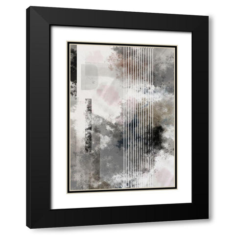 Stripes 01 Black Modern Wood Framed Art Print with Double Matting by 1x Studio II
