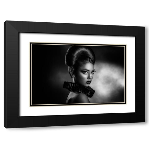 Anita 4 Black Modern Wood Framed Art Print with Double Matting by Tambe, Peppe