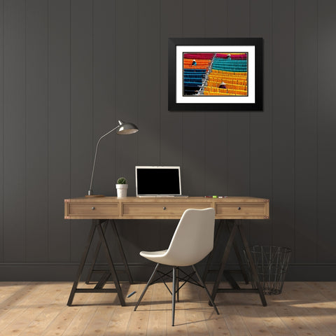 Thread drying Black Modern Wood Framed Art Print with Double Matting by Nandi, Shaibal