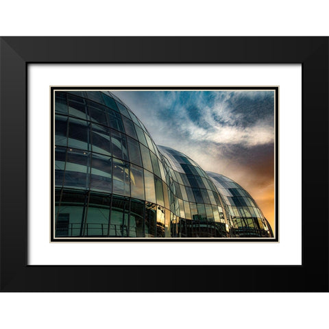 Twilight Domes Black Modern Wood Framed Art Print with Double Matting by Wride, Linda