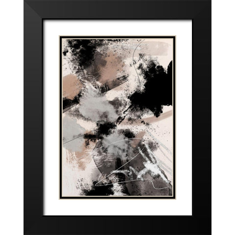 Splash Storm Black Modern Wood Framed Art Print with Double Matting by 1x Studio II